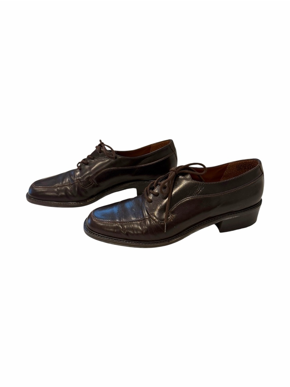 Etienne‎ Aigner Brown Leather Oxford Heels Women’s Size 8N Lace Up Career Shoes